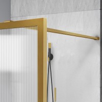 Душевая перегородка Walk-In VSW-1HP110FLBG, 1100*2000, брашированное золото, стекло рифленое