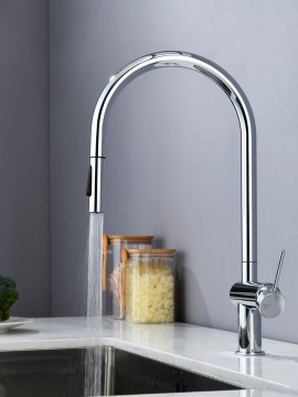AQM9901CR Cucina Смеситель для кухни с выдвижным U-образным изливом, хром