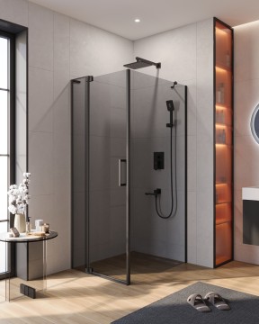 Душевой уголок CEZARES SLIDER-AH-1-100-90/100-GRIGIO-NERO