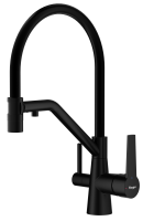 Смеситель Raglo для кухни со съемным гибким изливом, с магнитным фиксатором излива, с подключением фильтра питьевой воды R80.62.06 Черный