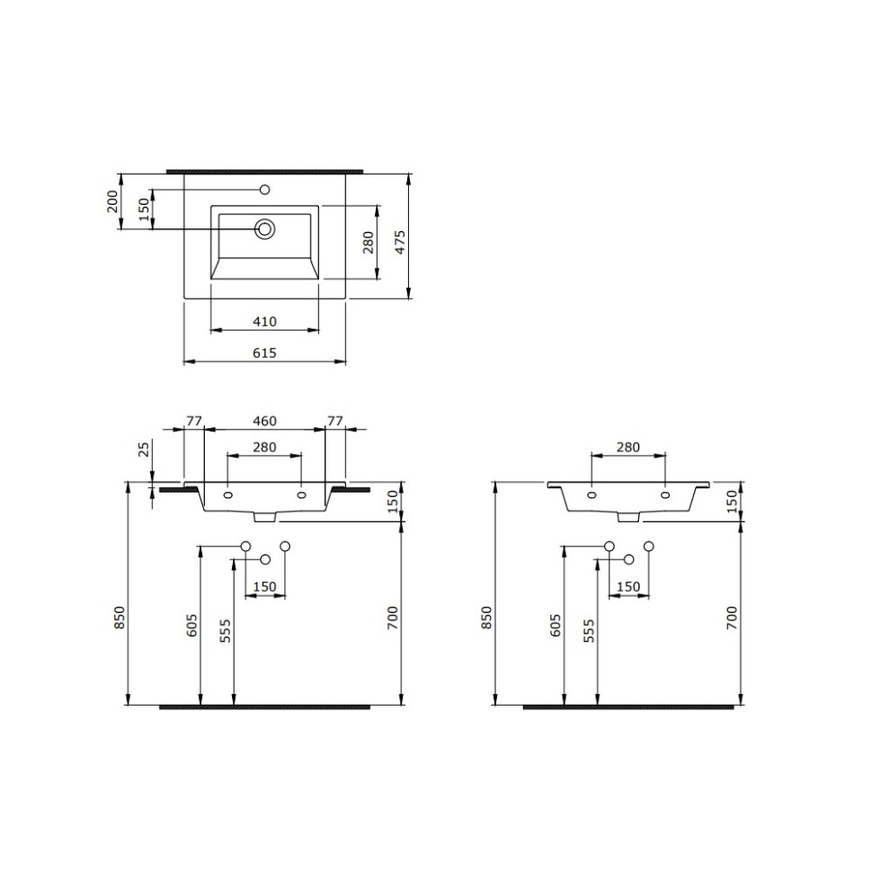 Раковина BERGES Ego встраиваемая/навесная, 61х47,5 см