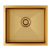 Мойка нерж. сталь AISI304 ALLER 44 UNI, PM904444-BG, брашированное золото, PVD, 440х440мм, Starke-Paulmark