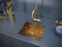 Мойка нерж. сталь AISI304 ALLER 44 UNI, PM904444-BG, брашированное золото, PVD, 440х440мм, Starke-Paulmark