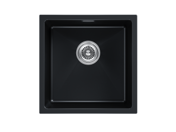 Мойка LUMI 45UNI, IT-GRANIT, LU45-BLM, черный металлик, 455х460, Paulmark