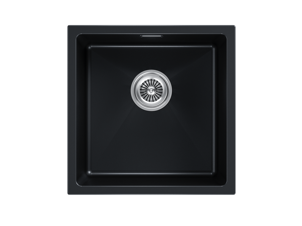 Мойка LUMI 45UNI, IT-GRANIT, LU45-BLM, черный металлик, 455х460, Paulmark