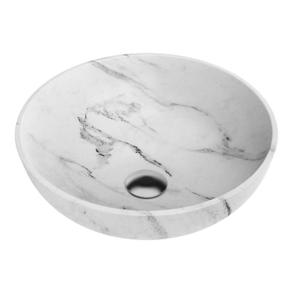 Раковина для ванной Omoikiri Hitomi-WH Marble Natceramic/WH Marble
