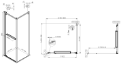 Душевой уголок Теси (Tesi) VSRW-7TS9090CLGM, 900*900, вороненая сталь, стекло прозрачное