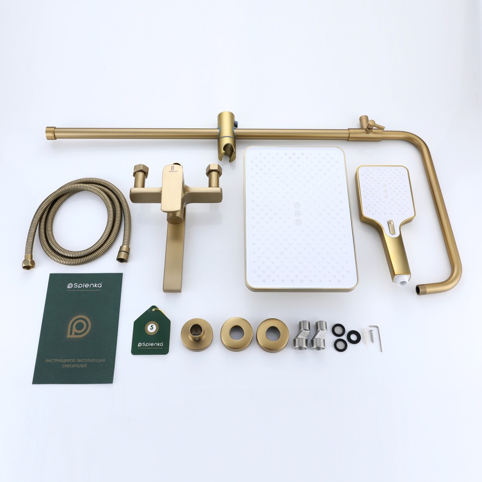 Душевая система Splenka для ванны и душа S30.24.03 Золотой сатин