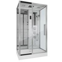 Душевая кабина Niagara Luxe NG-7713WL (82x120х215) низкий поддон(15см),дверь раздвижная,стенки серебро,5 мест