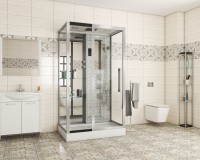 Душевая кабина Niagara Luxe NG-7713WL (82x120х215) низкий поддон(15см),дверь раздвижная,стенки серебро,5 мест