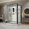 Душевая кабина Niagara Standart ST100/80/15Q/BL/BK (100х80х200) прямоугольник,поддон 15см,распашная,проф.черный,без крыши,3 места
