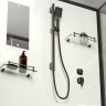 Душевая кабина Niagara Standart ST100/80/15Q/BL/BK (100х80х200) прямоугольник,поддон 15см,распашная,проф.черный,без крыши,3 места