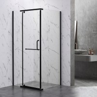 Душевой угол Veconi Rovigo RV-18B, 1000x1000x2000, черный, стекло прозрачное