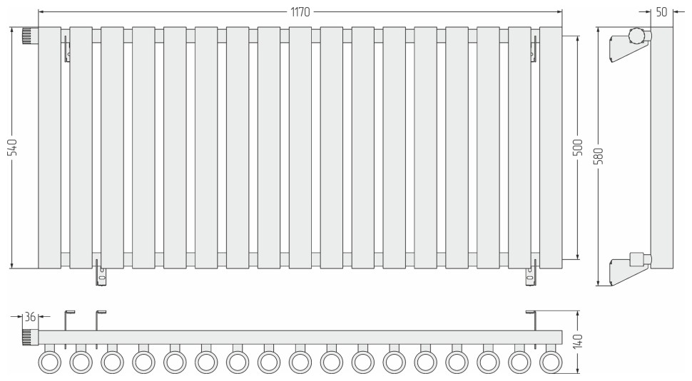 Кумир-0 EU50 левый 500х1170 17 секций