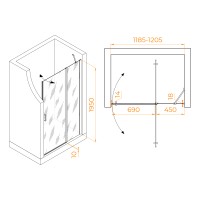 Душевая дверь RGW LE-004 (Прозрачное, 1200)