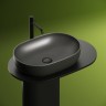 Умывальник чаша накладная овальная (цвет Темный Антрацит Матовый) Element 600x415x135мм