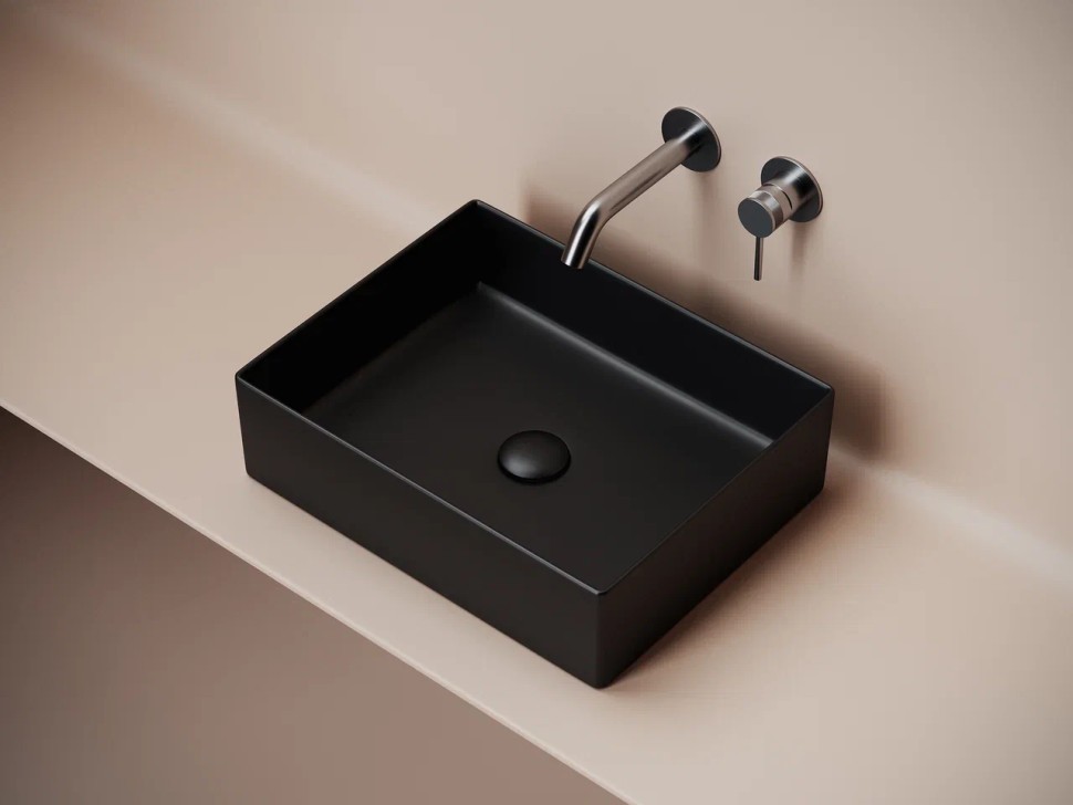 Раковина накладная прямоугольная 361x471x130, цвет черный матовый, арт.СN6069MB