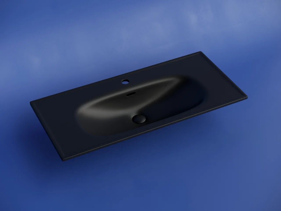 Раковина накладная CERAMICANOVA Sabo с отверстием под смеситель 1000x460x130 черный матовый