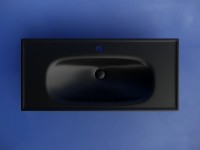 Раковина накладная CERAMICANOVA Sabo с отверстием под смеситель 1000x460x130 черный матовый