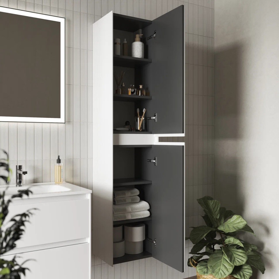 Шкаф-пенал SANCOS Cento подвесной белый глянец, 350х300х1600 мм, , арт. PCN35W