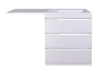 Тумба напольная STYLELINE "Даллас 150", 3 ящика, Люкс белая, PLUS с раковиной ESTETUS Даллас 1500*482 левый