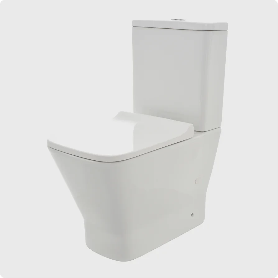 AQM1005PRO Унитаз напольный Rimless c сиденьем SoftClose, горизонтальный выпуск. 620x345x415мм