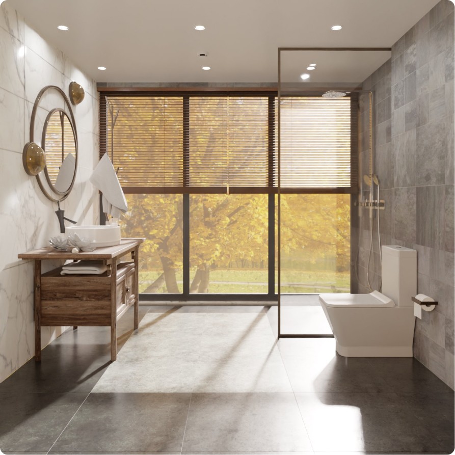 AQM1005PRO Унитаз напольный Rimless c сиденьем SoftClose, горизонтальный выпуск. 620x345x415мм