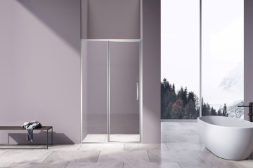 Душевая дверь Слим 8мм (Slim 8mm) VDP-4SL120CL, хром, стекло прозрачное