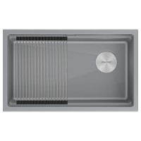 Мойка LUMI-PRO 74 UNI, IT-GRANIT, LU-PRO 74-GRM, серый металлик, 740х450, Paulmark