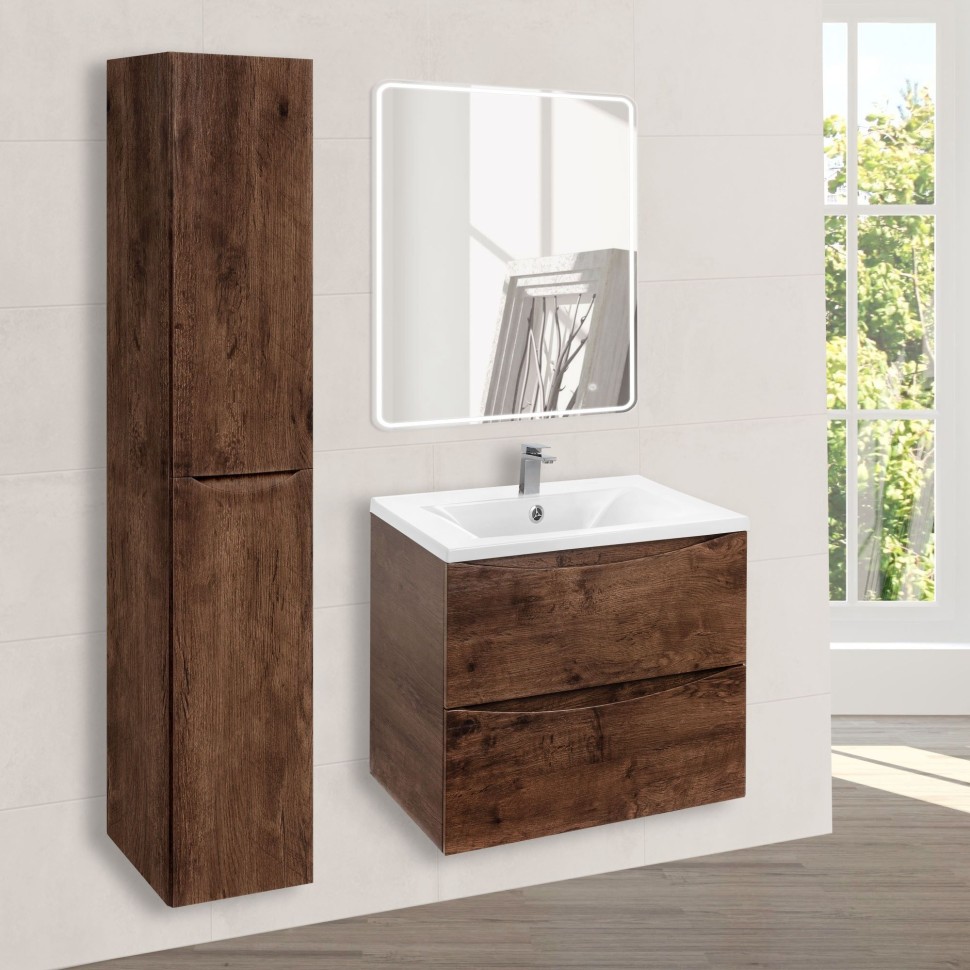 База под раковину Vincea  Mia 600 подвесная, 2 выкатных ящика soft close, R.Wood