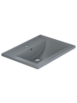Раковина для ванной кварцевая Uperwood Foster Quartz 60х40,5х16,5 см, серая матовая, бетон