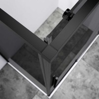 Душевой уголок Slim-N VSR-4SN9011CGB, 1100*900, черный, стекло тонированное