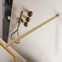 Душевая перегородка Walk-In VSW-1HP120FLBG, 1200*2000, брашированное золото, стекло рифленое