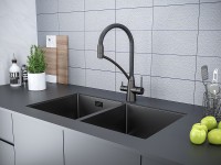 Смеситель для кухни SIEGEN, вороненая сталь, Si213111-GM, Paulmark