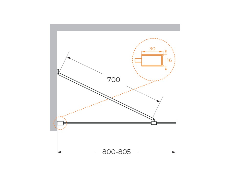 Душевая шторка на ванну CEZARES LIBERTA-V-1-TB-80/155-C-Cr