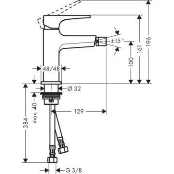 Смеситель для биде Hansgrohe Metropol хром (74520000)