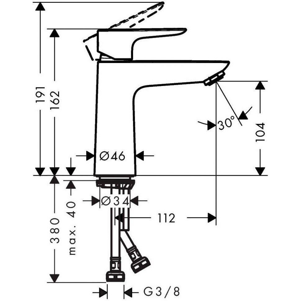 Смеситель для раковины Hansgrohe Talis E 71712140 бронза