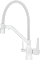 Смеситель Raglo для кухни со съемным гибким изливом, с магнитным фиксатором излива, с подключением фильтра питьевой воды R80.62.08 Белый