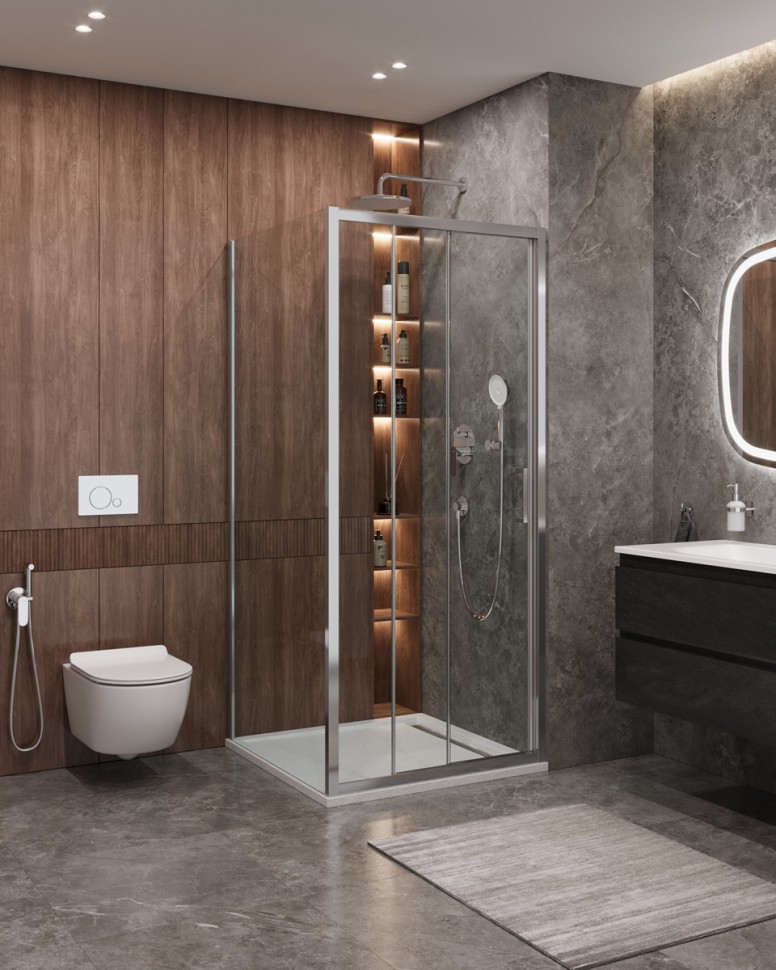 Душевой уголок CEZARES MOLVENO-AF-31-90-C-CR-IV