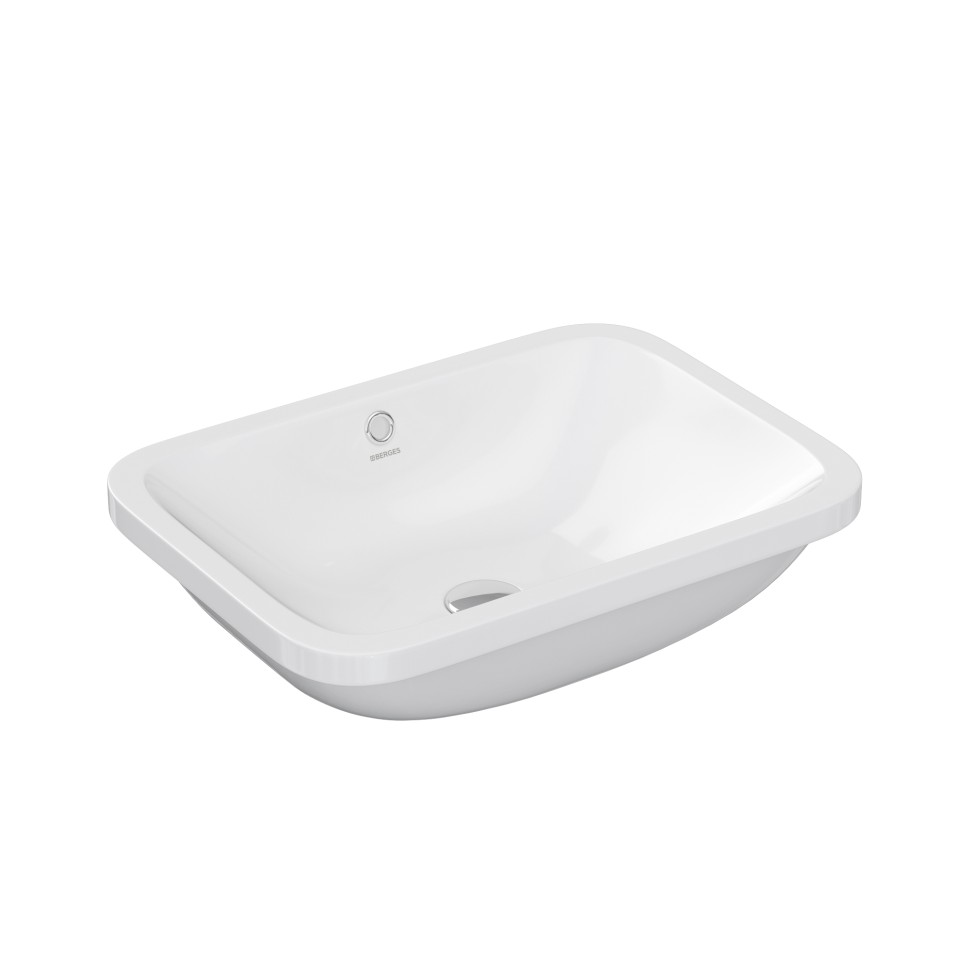 Раковина BERGES Ego встраиваемая снизу, 55х41 см, без отверстия под смеситель