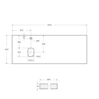 Столешница из МДФ BelBagno EK-120-AS-BO-L Bianco Opaco