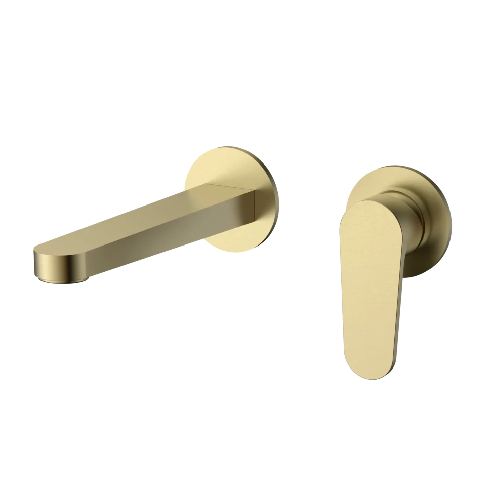 AQM6915BG Novara Смеситель для раковины настенный на 2отв., цвет золото шлифованное