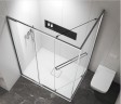 Душевой уголок Теси (Tesi) VSRW-7TS9012CLGM, 1200*900, вороненая сталь, стекло прозрачное