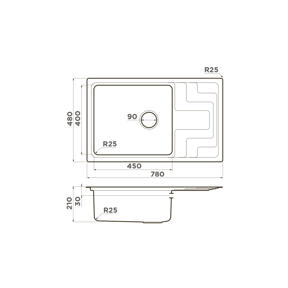 Кухонная мойка Omoikiri Mizu 78-LB-IN нерж. сталь/нержавеющая сталь
