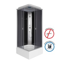 Душевая кабина Niagara Eco E90/26Q/TN (90х90х215) средний поддон(26см),стекло тонированное,4 места