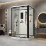Душевая кабина Niagara Standart ST120/90/15Q/BL (120х90х215) прямоугольник,поддон 15см,распашная,проф.черный,3 места