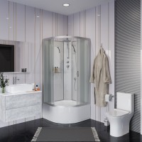 Душевая кабина Niagara Classic NG-2308-14BKT (90х90х210) высокий поддон(40см),стекло матовое,4 места