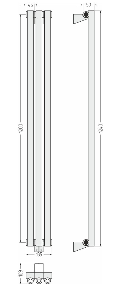 Эстет-0 1200х135 3 секции