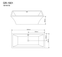 Ванна отдельностоящая Grossman Cristal GR-1901 (180х80х56) цвет белый,1 место