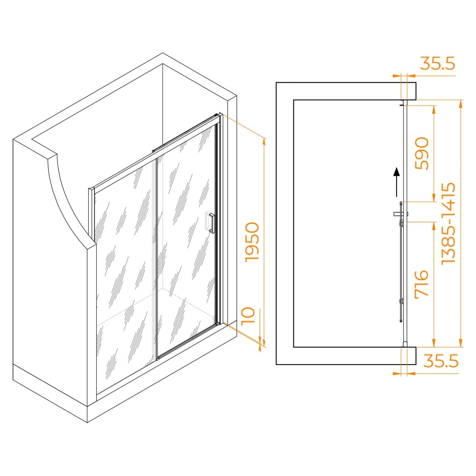Душевая дверь RGW PA-017B (Прозрачное, 1400)